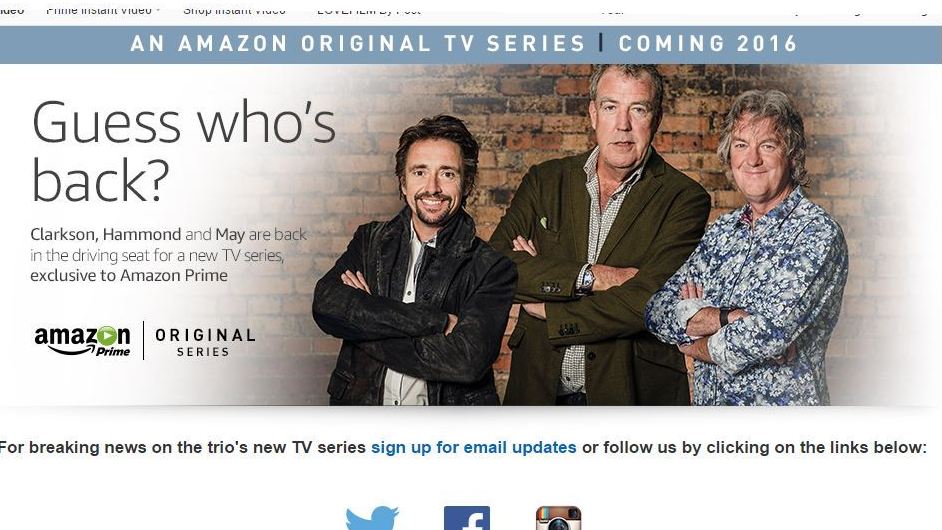 Top Gear' Team Signs Deal With Amazon; New Car Show Set For 2016