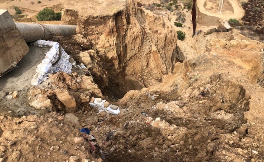 Broken sewer pipe in Tijuana in this undated photo