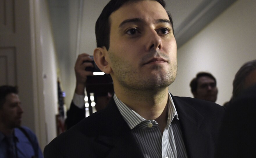 Martin Shkreli leaves after appearance on Capitol Hill in Washington before the House Committee on Oversight and Reform Committee, Feb. 4, 2016.