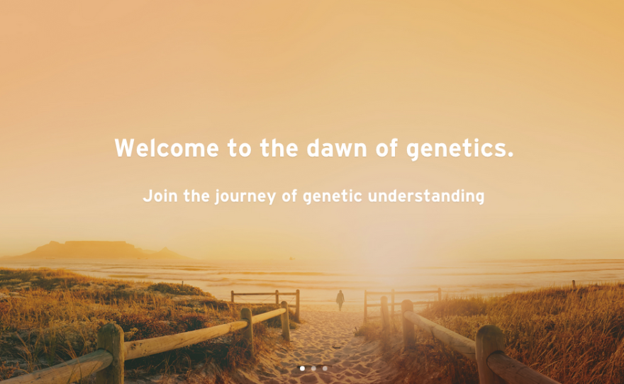 The homepage of the new consumer-focused genetics company Helix is shown, Aug. 18, 2015.