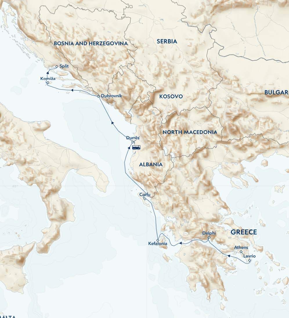 Map of the cruise locations