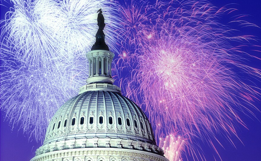 Fireworks over the U.S. Capitol.