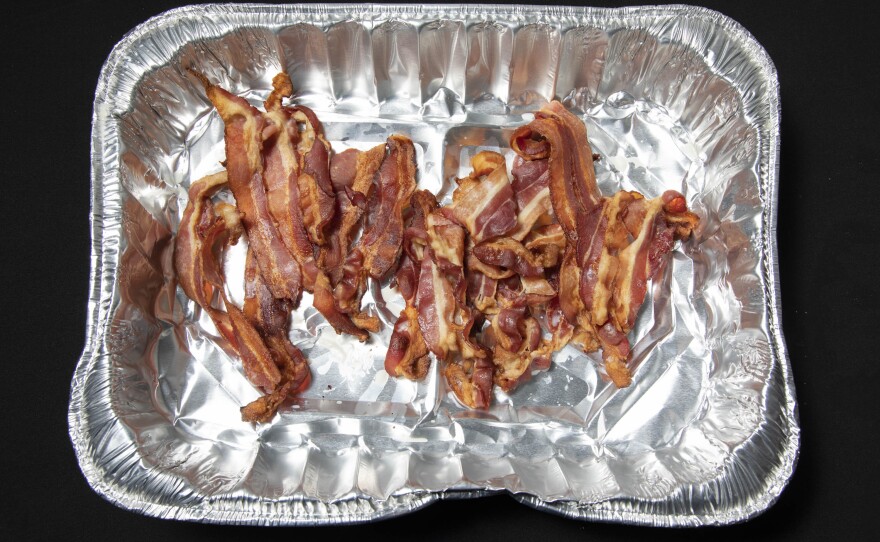 Bacon strips are a more affordable alternative to turkey.