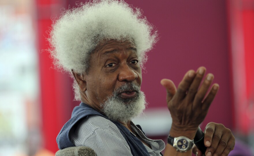 Nobel laureate Wole Soyinka, during a mentoring session at the Lagos Book and Art Festival in 2014.