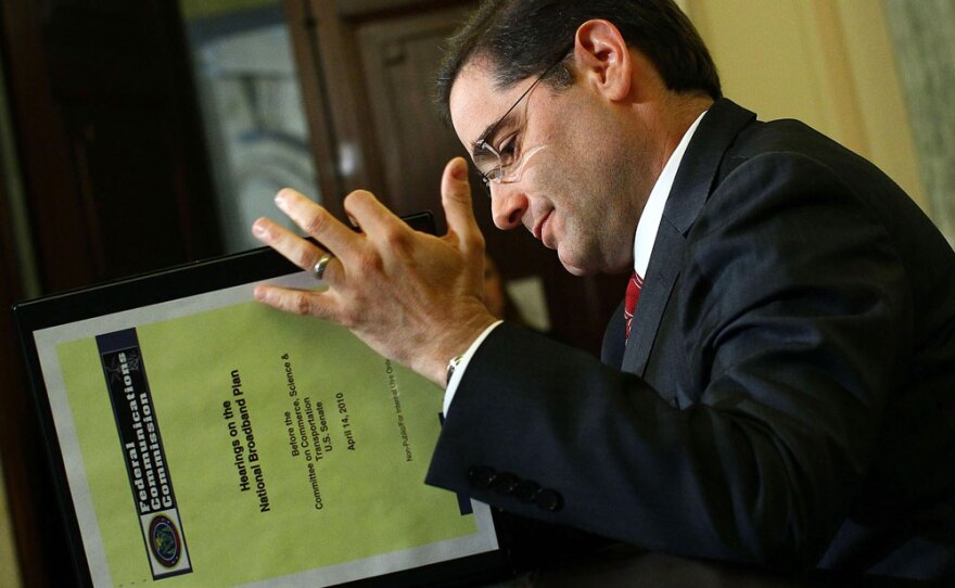 Federal Communications Commission Chairman Julius Genachowski testifies about regulating broadband Internet access before a Senate panel last month.