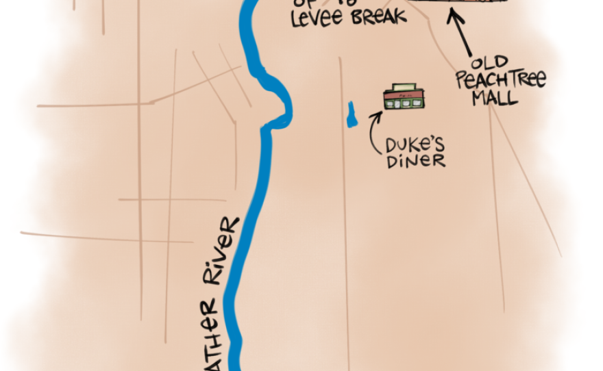 Artwork of a map of Yuba County.