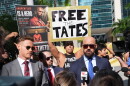 Attorney Joe McBride, right, represents Andrew and Tristan Tate as they fight extradition to the U.K. on charges of rape and human trafficking. McBride spoke to the media before an Aug. 27 bond hearing in Miami.