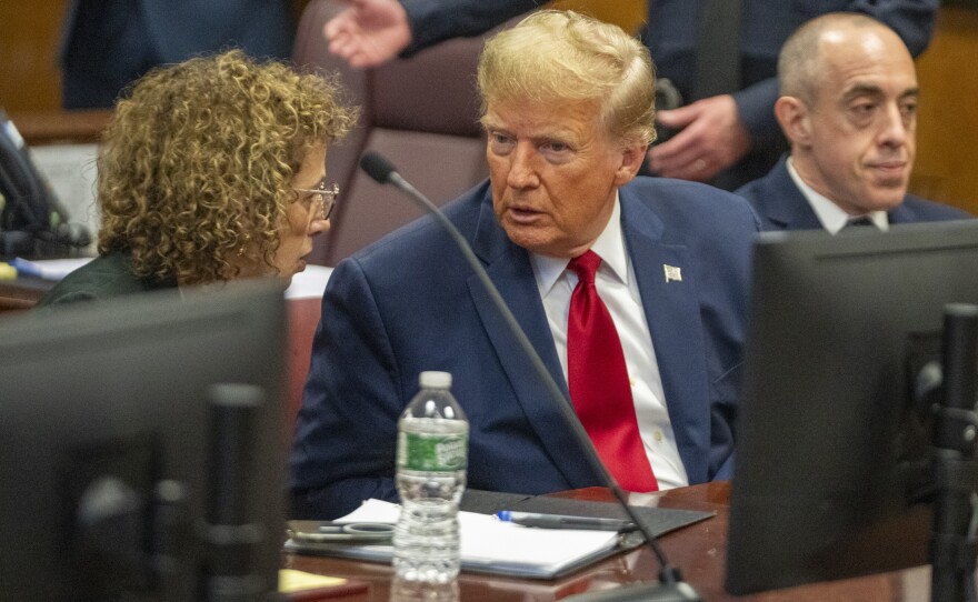 Former President Donald Trump at New York State Supreme Court in New York, on Thursday, Feb. 15, 2024.