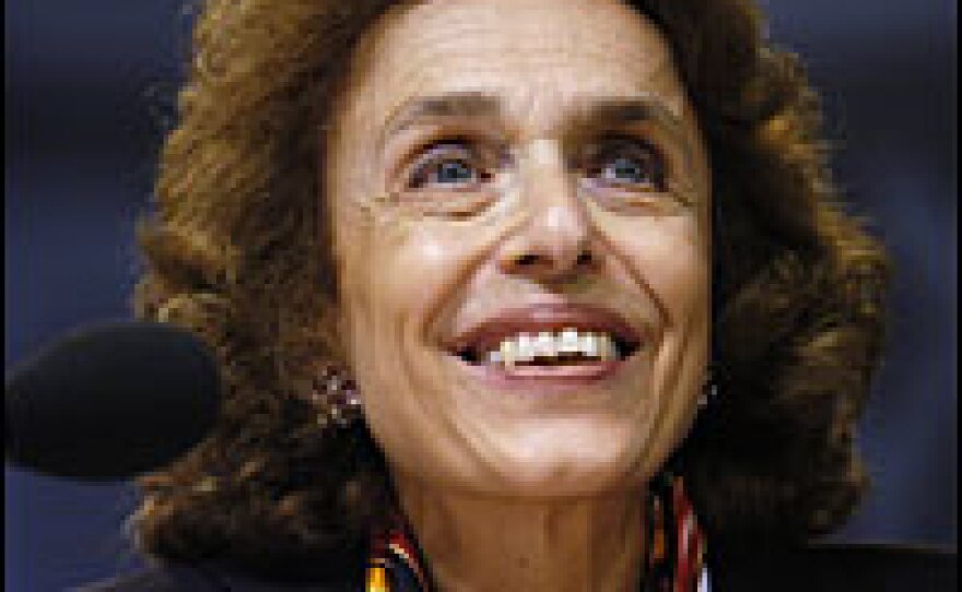 Haleh Esfandiari speaks Sept. 10, 2007, about her time in Tehran's Evin prison, where she was incarcerated on allegations of endangering Iranian national security.