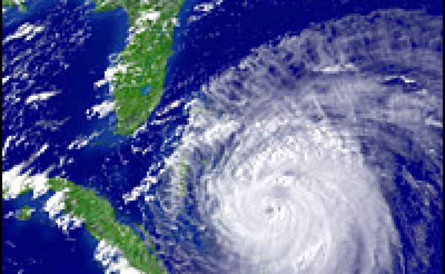 An image of Hurricane Frances taken at 4:15 p.m., EDT.