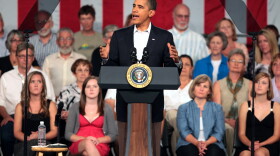 U.S. President Barack Obama speaks during a health care town hall meeting in the Central High School gym on August 15, 2009 in Grand Junction, Colorado. 