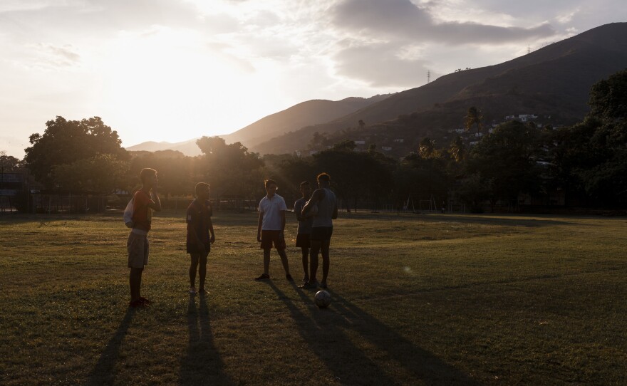 The sun sets after rugby practice at Hacienda Santa Teresa in May.