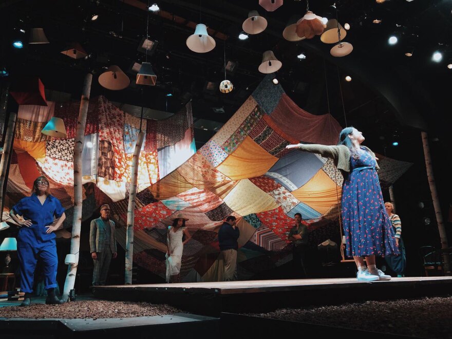 Actors from Cygnet Theatre's production of "Life Sucks" are shown on set during a rehearsal. The production runs Feb. 3 through Feb. 27, 2022.