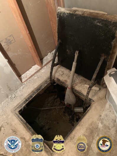 The entrance to a drug tunnel discovered by federal authorities in Otay Mesa, March 30, 2020. 