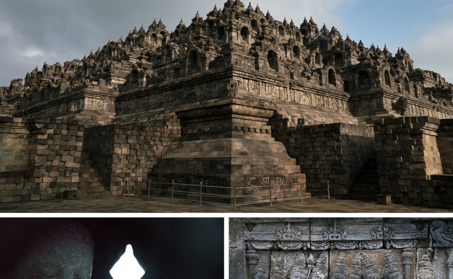 The Borobudur temple, a UNESCO World Heritage Site dating to the eighth and ninth centuries, is located in central Java.