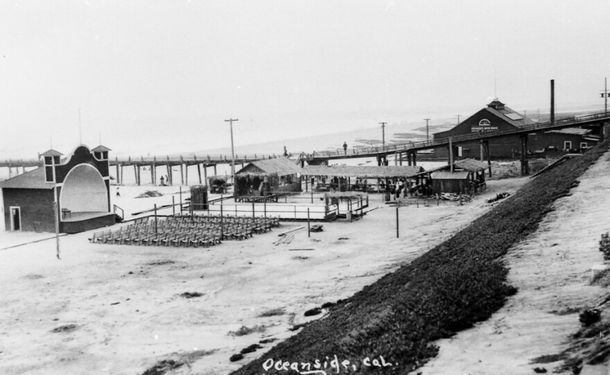 Oceanside’s first beach bandshell built in 1919.