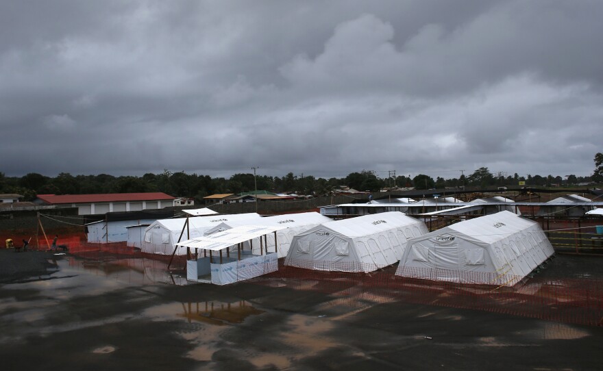 Some potential new Ebola drugs will be tested at treatment centers like this one run by Doctors Without Borders near Monrovia.