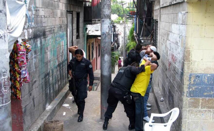 Police say routine busts of low-level, street drug dealers, like these in San Salvador, are an important part of their strategy to keep organized crime under control.