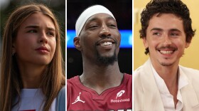 From left: Kai Trump, Bam Adebayo, Timothée Chalamet (or his reclusive twin, Tomothée).
