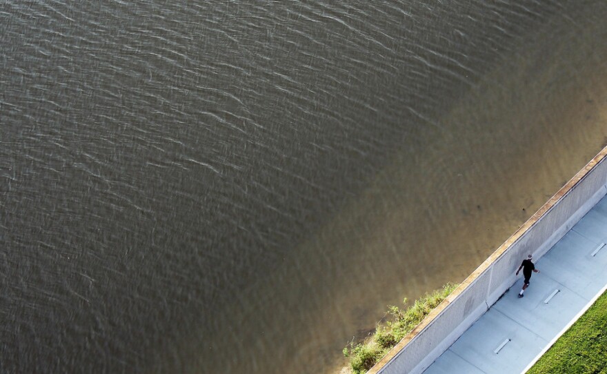 <strong>When The Levees Broke:</strong> The rate of suicide in 2008 and 2009 in Orleans Parish was about twice as high as it was the two years before the levees broke.  Above, the 17th Street Canal Levee.