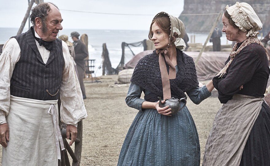 Shown from left to right: Alun Armstrong as George Stott, Joanne Froggatt as Mary Ann Cotton and Penny Layden as Margaret Stott.