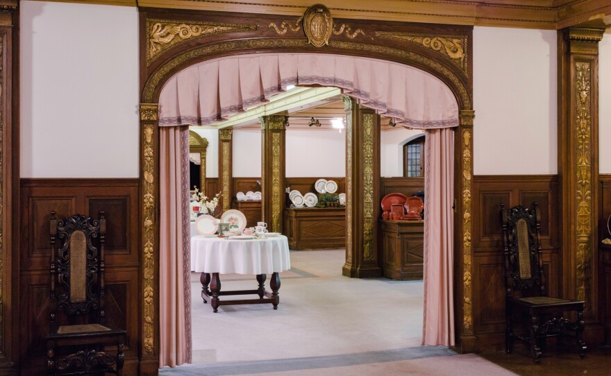 Displays are seen at the Homer Laughlin China Co. showroom at its headquarters in Newell, W.Va. In the early 1920s the showroom was modeled after fashionable and elegant potteries in Stoke-on-Trent in England and has changed very little since.