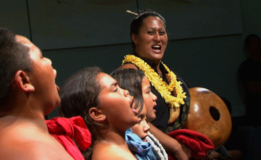 Kumu Hina and her students sing one of her compositions.