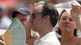 FILE - Faithful wait for the start of Pope Leo XIV Angelus prayer St. Peter's Square at the Vatican, Aug. 2, 2026.