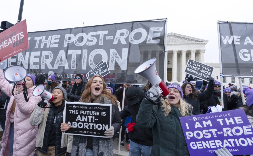 Anti-abortion activists march outside the U.S. Supreme Court during the annual March for Life in Washington, D.C., on Jan. 21, 2022.