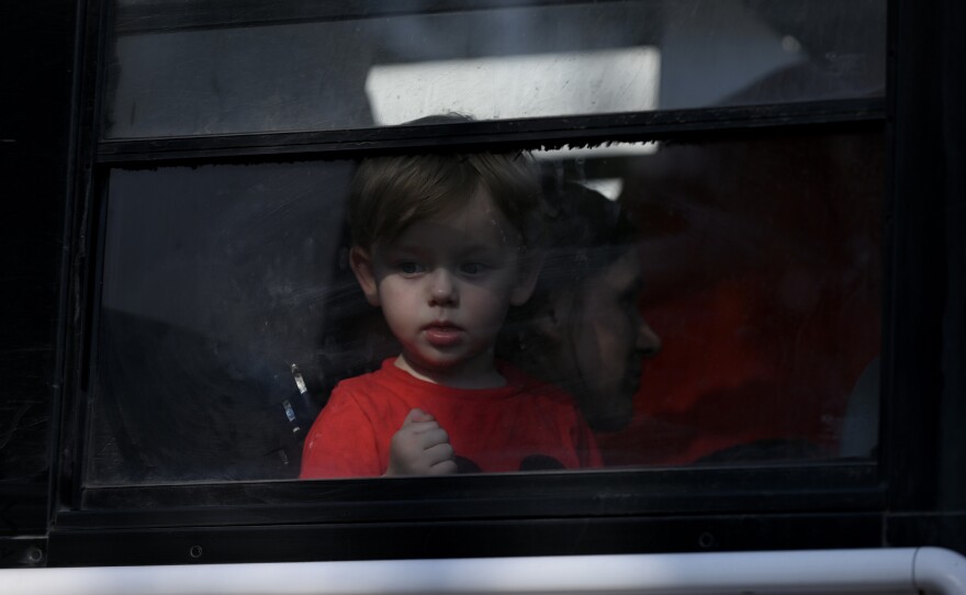 On the shuttle to the border.