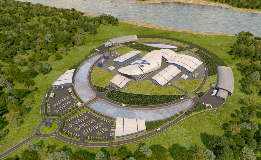 Artist rendering of NuScale Power's nuclear power plant design, which would use small modular reactors.