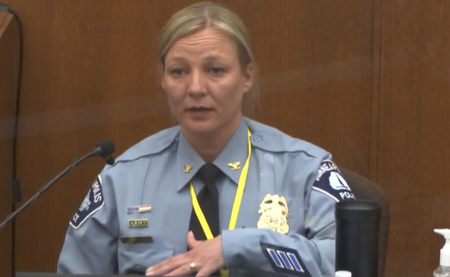 Minneapolis Police Inspector Katie Blackwell told jurors on Monday that former officer Derek Chauvin's restraint of George Floyd on May 25, 2020, did not fit the department's training in  defensive maneuvers.