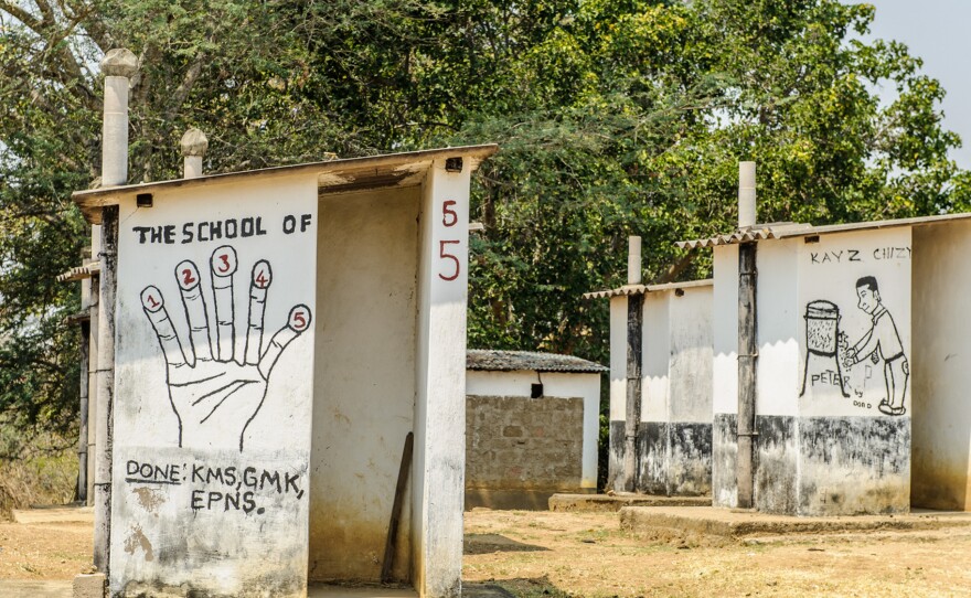 Jason Mulikita took this photo at the Nansenga School in Chikankata, Zambia. The hand, he says, represents the five key points in the day when one should wash their hands — including after using the toilet.