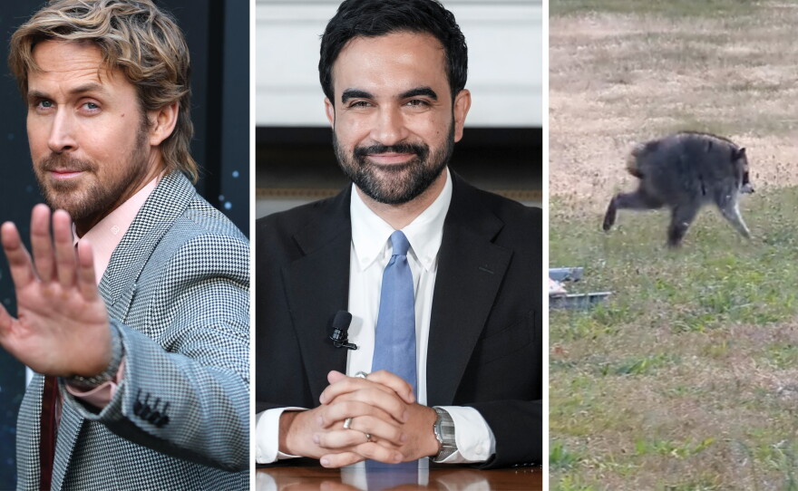 From left: Ryan Gosling, Zohran Mamdani, Jimothy.