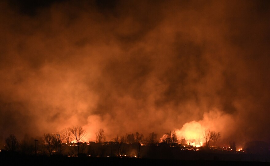 Dec. 30: Louisville, Co. — Fires continue to burn into the evening in neighborhoods.