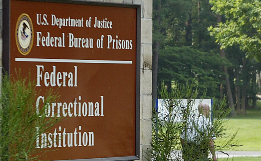 The sign out front of the Federal Correctional Institution in Fairton, N.J., where David Padilla was serving 19 years for nonviolent drug offenses before receiving clemency.