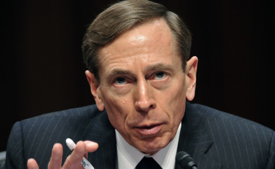 David Petraeus, then-CIA director, testifies before the Senate Intelligence Committee on Jan. 31. Petraeus resigned Friday after acknowledging an extramarital affair.