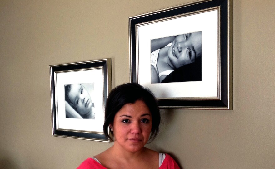 Floribeth Roman keeps dozens of photographs of her children throughout her home, including these pictures of her daughter Bella, who died in 2012 at age 6.