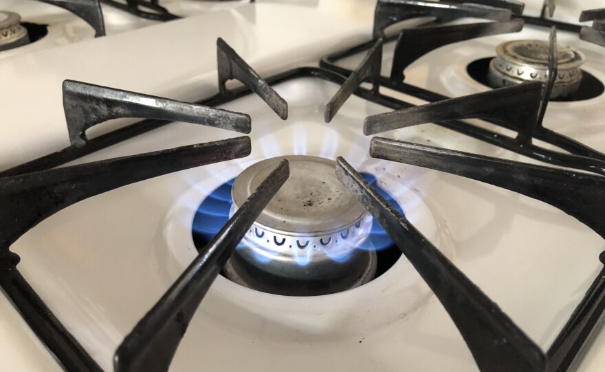 A gas stove is seen in San Diego, Calif. Oct. 20, 2022.