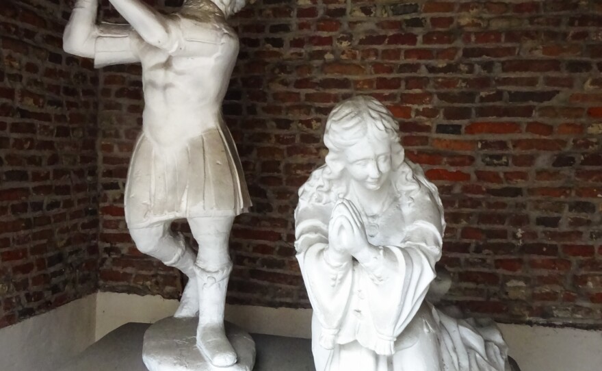 St. Dymphna is said to have fled to Geel from Ireland, where she helped care for people with mental illness.