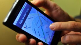 The new Motorola Droid smart phone features built-in turn-by-turn navigation.