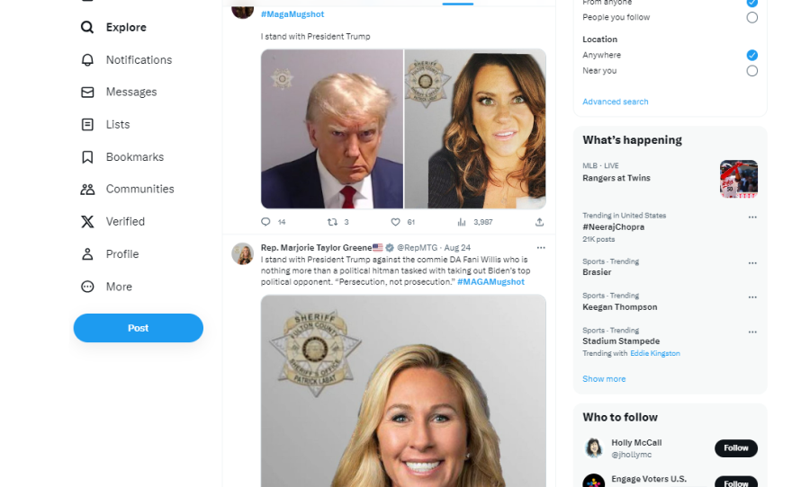 In a new social media trend, some people on X, formerly known as Twitter, have superimposed their own faces onto former President Donald Trump's mug shot.
