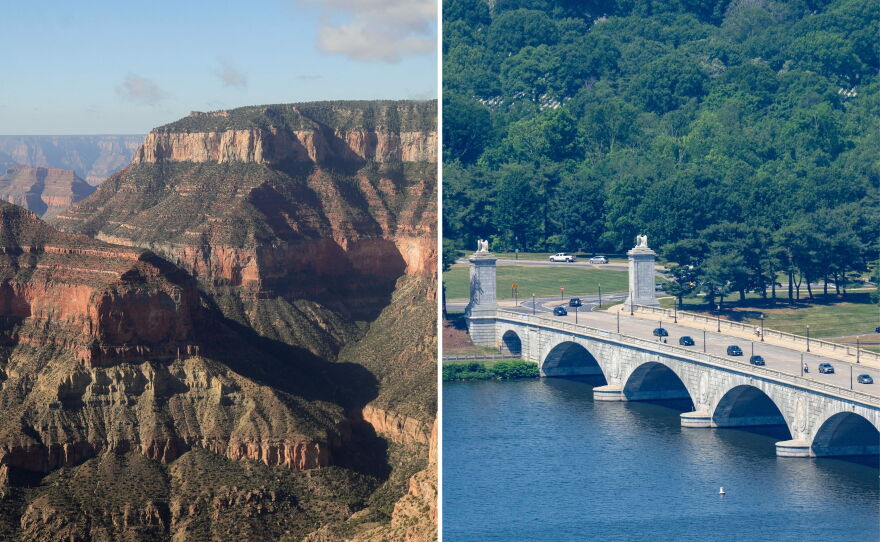 Historic preservation advocates say the Grand Canyon and Arlington Memorial Bridge — where President Trump wants to build a 250-foot arch — are examples of historic sites that would lose protection under the proposed changes.
