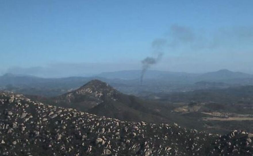 Lakeside Fire District posted to its Tumblr account this photo of a vegetation fire burning near Aurora Drive and I-8 Business, May 14, 2014.