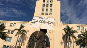 Demonstrators protesting President Trump's decision to rescind DACA gather at Waterfront Park, Sept. 5, 2017. 


