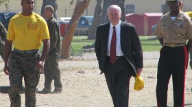 U.S. Secretary of Defense Robert Gates tours the Marine Corps Recruit Depot in San Diego on August 13, 2010.