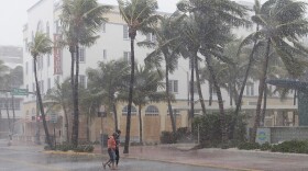 Winds hit Miami Beach on Saturday.