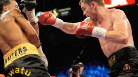 Yuri Foreman (right) beat Daniel Santos last November in Las Vegas to win the World Boxing Association super welterweight championship. Foreman will defend his title Saturday against Miguel Cotto at Yankee Stadium.