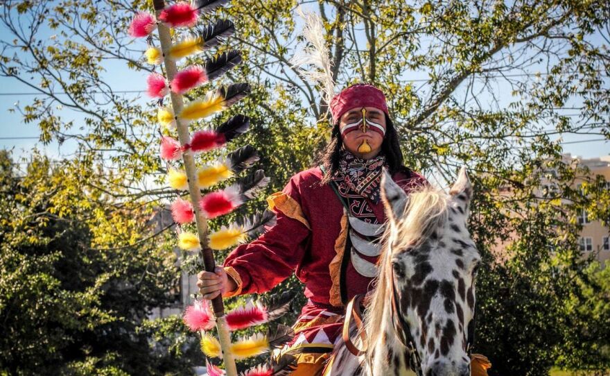 Osceola (as played by Brendan Carter) on his horse leads the Homecoming Parade. There have been 16 Osceolas since 1978. All undergo special training in horsemanship and Seminole history. Osceola is silent except for war whoops — and becoming this character is an extremely competitive honor. The Durham family began the tradition in 1978 with the tribe's permission.