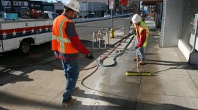 Street-widening projects like this one in Oceanside would be affected by Senate Bill 7, which penalizes cities that don't pay prevailing wages. 